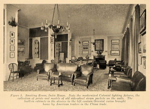 1919 Print Smoking Room India House London Decoration - ORIGINAL HISTORIC GF4