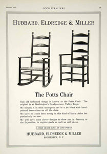 1915 Ad Antique Potts Rocking Chair Hubbard Eldredge & Miller Rochester NY GF5
