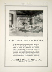 1915 Ad Vintage Conrey-Davis Furniture Porch Lawn Veranda Shelbyville IN GF5