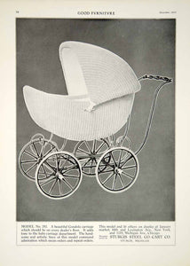 1915 Ad Antique Gondola Baby Carriage Buggy Pram Sturgis Steel Go-Cart Co. GF5