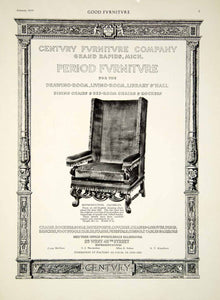 1916 Ad Century Period Furniture Jacobean English Sleeping Chair Upholstered GF5