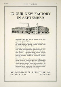 1916 Ad Nelson-Matter Furniture Company Factory Building Grand Rapids MI GF5