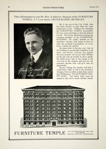 1916 Ad Furniture Temple 5-7 Lyon Street Grand Rapids MI William A. Schriver GF5