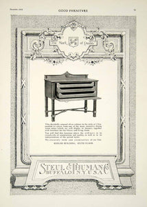 1916 Ad Steul & Thuman Chippendale-style Silver Cabinet Furniture Buffalo NY GF5