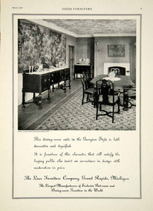 1917 Ad Vintage Luce Furniture Georgian Dinning Room Table Chairs Sideboard GF5