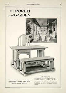 1917 Ad Vintage Conrey-Davis Outdoor Porch Garden Furniture Shelbyville IN GF5