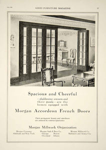 1920 Ad Vintage Morgan Accordion French Doors Home House Interior Design GF5