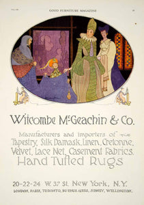 1920 Ad Vintage Witcombe McGeachin Fabrics Silk Linen Velvet Interior Decor GF5