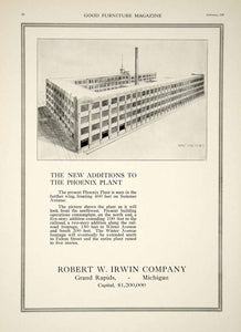 1920 Ad Robert W. Irwin Co. Phoenix Furniture Factory Grand Rapids Michigan GF5
