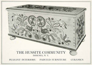1916 Ad Vintage Painted Chest Furniture Hussite Community Bohemia New York GF5