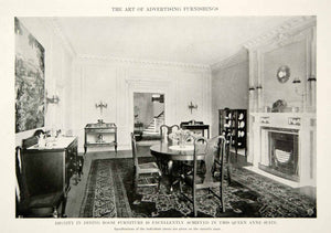 1916 Print Queen Anne Dining Room Furniture Suite Interior Design Home Decor GF5