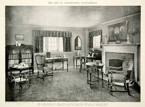 1917 Print Living Room Furniture William & Mary Style Interior Design Decor GF5