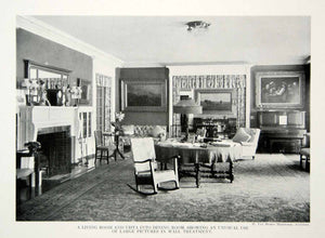 1918 Print Vintage Living Room Furniture Interior Design Home Decoration GF5