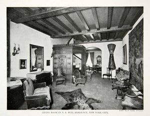 1918 Print Licing Room N. E. Bull Home New York City Interior Design Decor GF5