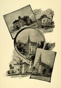 1889 Print Schools Grove Northwestern University Female Evanston Old GFY1