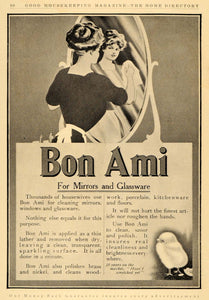 1911 Ad Bon Ami Cleaning Mirrors Glassware Maid - ORIGINAL ADVERTISING GH2