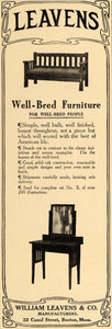 1910 Ad William Leavens & Co Well-Bred Furniture Sofa - ORIGINAL ADVERTISING GH2