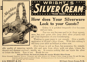 1910 Ad J A Wright Silver Cream Polish Cleaning Product ORIGINAL