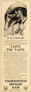 1911 Ad Underwood Deviled Ham Canned Food Fishing Pole - ORIGINAL GH2