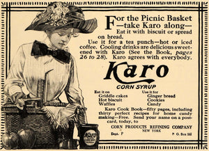 1910 Ad Corn Products Refining Karo Corn Syrup Hat - ORIGINAL ADVERTISING GH2