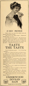 1910 Ad Wm. Underwood & Co. Deviled Ham Canned Food - ORIGINAL ADVERTISING GH2