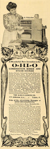 1904 Ad O-Hi-O Combination Baker Steam Cooker Kitchen - ORIGINAL ADVERTISING GH2