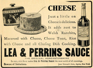 1908 Ad Lea Perrins Worcestershire Sauce With Cheeses - ORIGINAL ADVERTISING GH2
