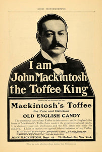 1905 Ad John Mackintosh Toffee King English Candy NY - ORIGINAL ADVERTISING GH2