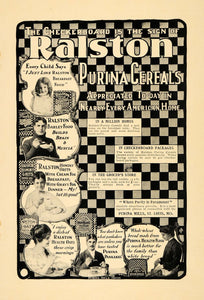 1902 Ad Ralston Purina Cereals Grits Checkerboard - ORIGINAL ADVERTISING GH2