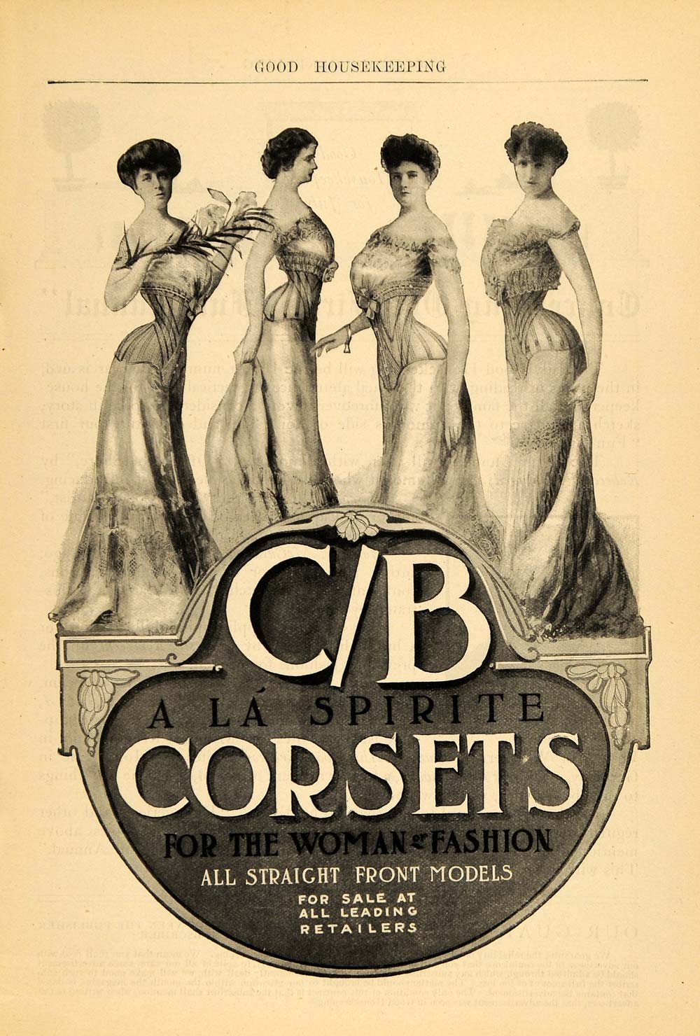 1904 Ad Corsets C/B A La Spirite Women's Fashion - ORIGINAL ADVERTISING GH2