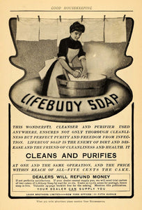 1902 Ad Lifebuoy Soap Woman Washboard Laundry Lever Bro - ORIGINAL GH2
