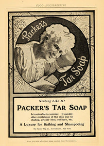 1902 Ad Packer's Tar Soap Bathing Shampooing Pines NY - ORIGINAL ADVERTISING GH2