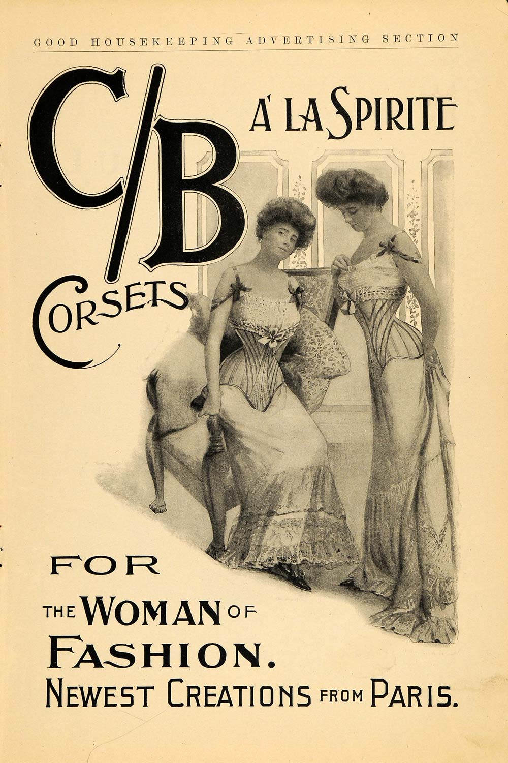 1905 Ad Women's Paris Fashion C/B Corsets A La Spirite - ORIGINAL GH2