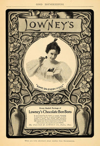 1904 Ad Chocolate Bon Bons Walter M. Lowney Boston Mass GH2