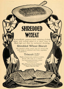 1904 Ad Flowers Shredded Whole Wheat Triscuit Cracker - ORIGINAL ADVERTISING GH2