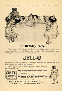 1909 Ad Genesee Pure Food Jell-O Child Birthday Party - ORIGINAL ADVERTISING GH2