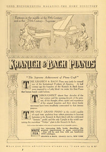 1910 Ad Kranich & Bach Pianos Musical Instruments - ORIGINAL ADVERTISING GH2