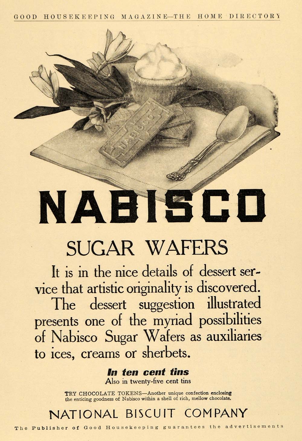 1910 Ad National Biscuit Co Nabisco Sugar Wafers Sweets - ORIGINAL GH2