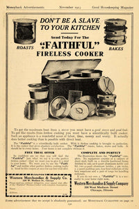 1913 Ad Western Merchandise & Supply Co. Cooker Stove - ORIGINAL ADVERTISING GH3