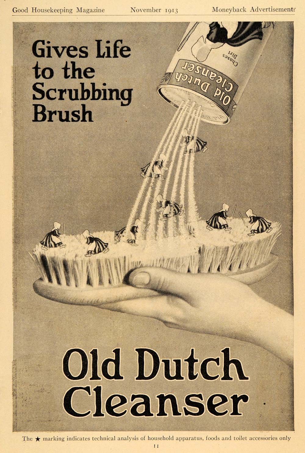 1913 Ad Cudahy Packing Co. Old Dutch Cleanser Brush - ORIGINAL ADVERTISING GH3