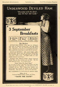 1915 Ad Wm. Underwood Co. Deviled Ham Food Product - ORIGINAL ADVERTISING GH3