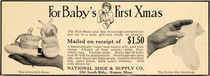 1913 Ad National Shoe & Supply Christmas Baby Stocking - ORIGINAL GH3