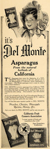 1913 Ad California Fruit Canners Del Monte Asparagus - ORIGINAL ADVERTISING GH3