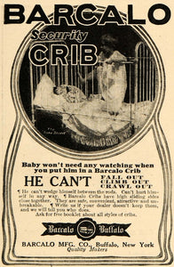 1909 Ad Barcalo Mfg Co Security Crib Infants Buffalo NY - ORIGINAL GH3