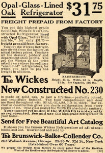 1911 Ad Brunswick-Balke-Collender Co Glass Refrigerator - ORIGINAL GH3