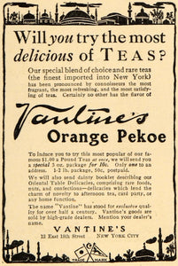 1911 Ad Vantine's Orange Pekoe Teas Drink Beverages - ORIGINAL ADVERTISING GH3