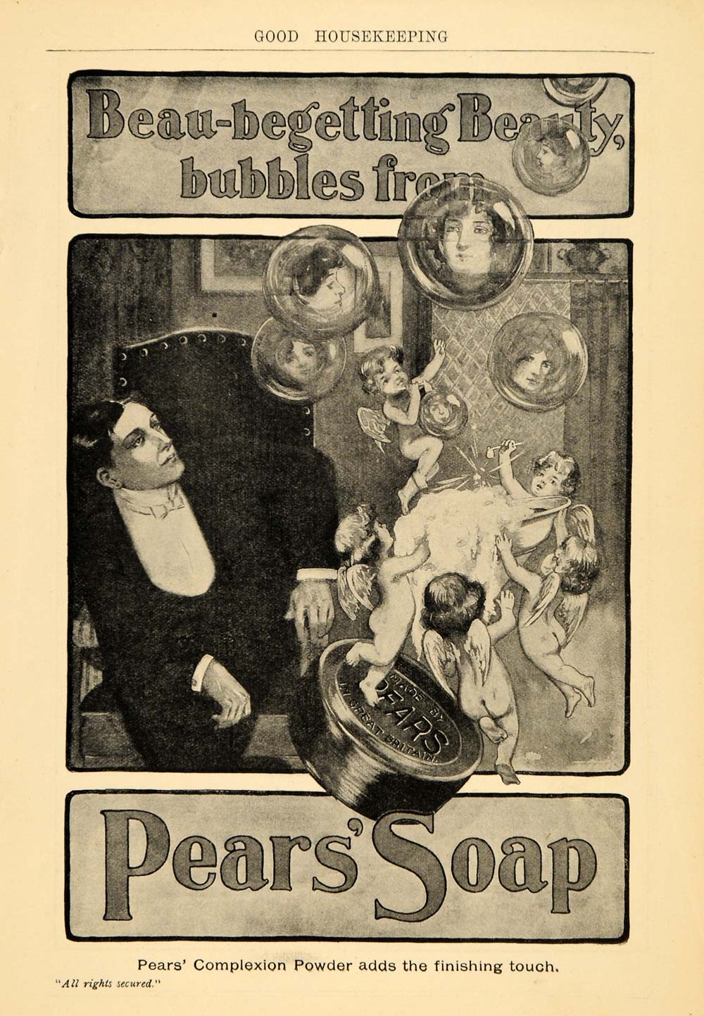 1904 Ad Pears Soap Beauty Complexion Transparent Health - ORIGINAL GH3