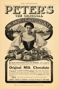 1904 Ad Lamont Corliss Co. Peter's Swiss Milk Chocolate - ORIGINAL GH3