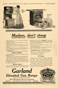 1909 Ad Michigan Stove Co. Garland Elevated Gas Range - ORIGINAL ADVERTISING GH3