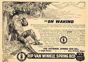 1904 Ad National Spring Bed Co Rip Van Winkle Box Frame - ORIGINAL GH3